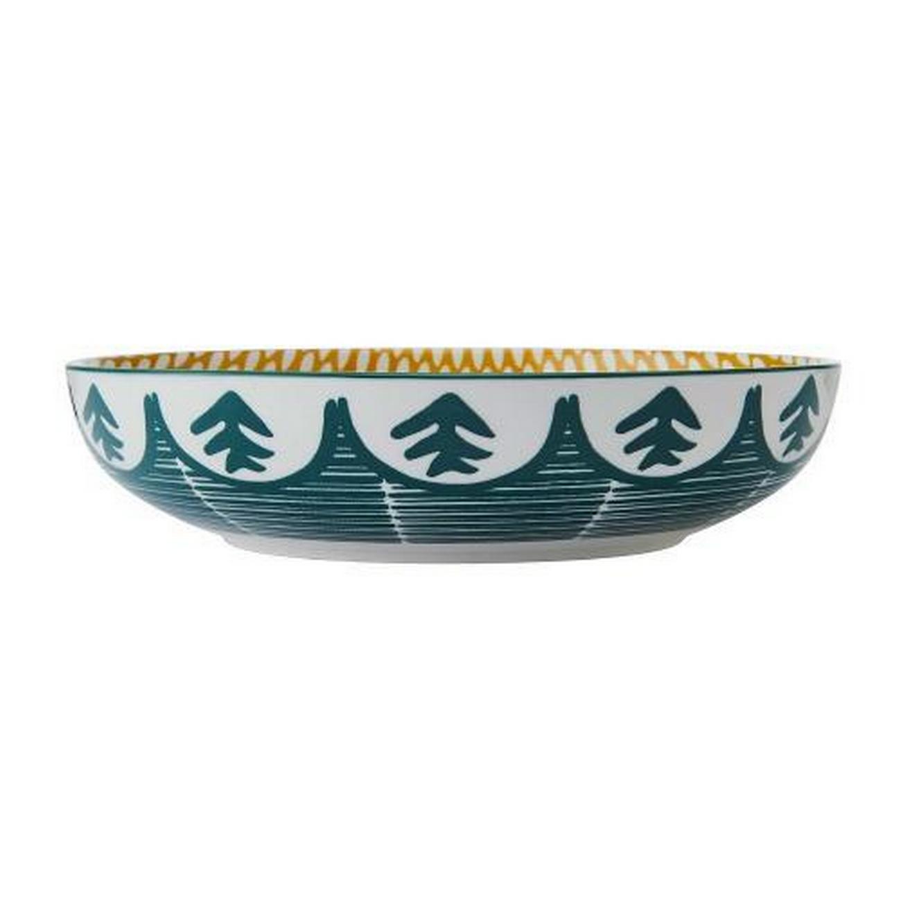 mikasa-green-leafy-bowl-21cm - Mikasa Green Leafy Pattern Stoneware Bowl