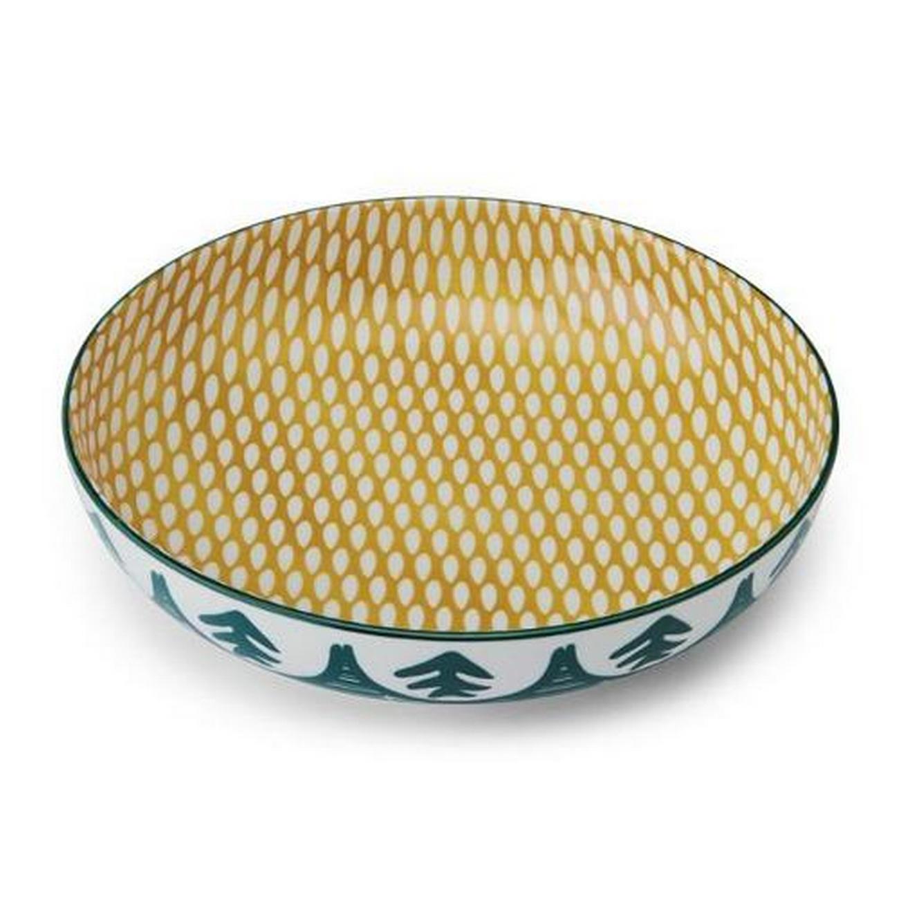 mikasa-green-leafy-bowl-21cm - Mikasa Green Leafy Pattern Stoneware Bowl