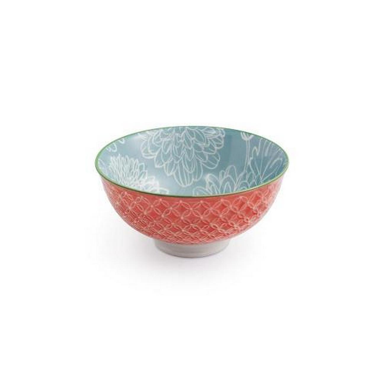 mikasa-grey-floral-stoneware-nibble-bowl-12cm - Mikasa Grey Floral Stoneware Nibble Bowl 12cm