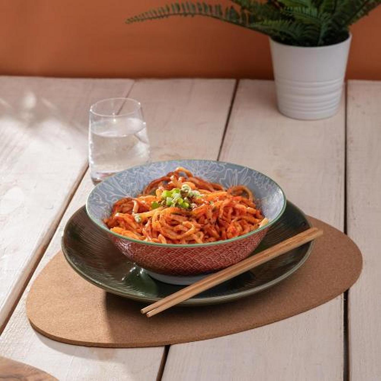 mikasa-grey-floral-stoneware-ramen-bowl-21cm - Mikasa Grey Floral Stoneware Ramen Bowl 21cm