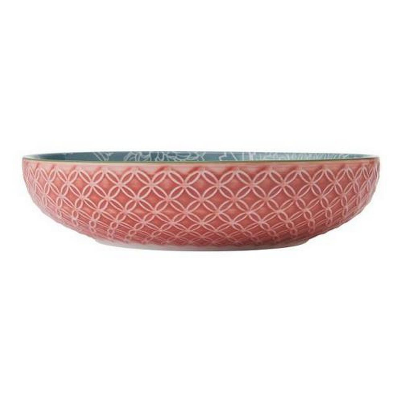 mikasa-leaf-print-and-geometric-bowl - Mikasa Leaf & Geometric Stoneware Bowl 