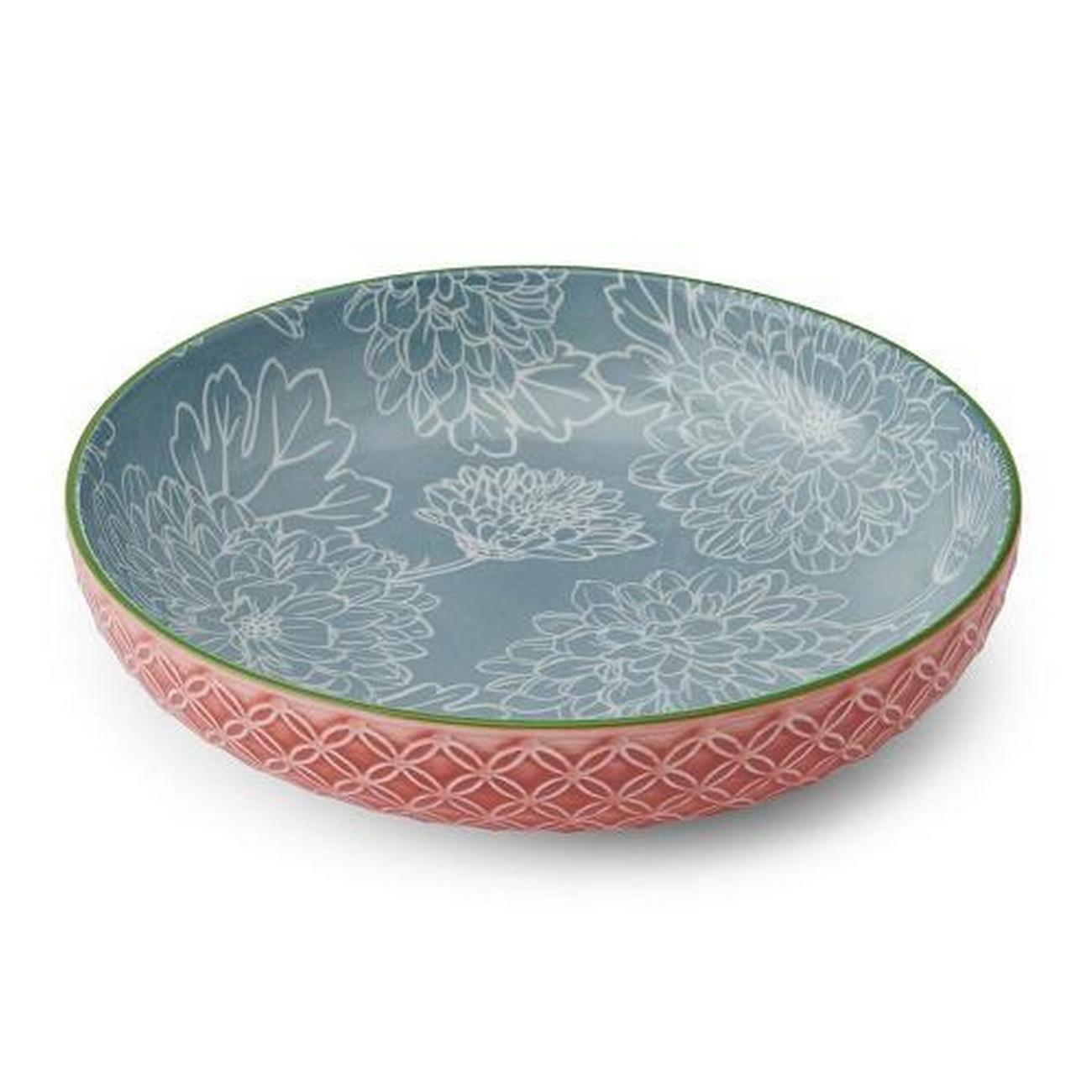mikasa-leaf-print-and-geometric-bowl - Mikasa Leaf & Geometric Stoneware Bowl 