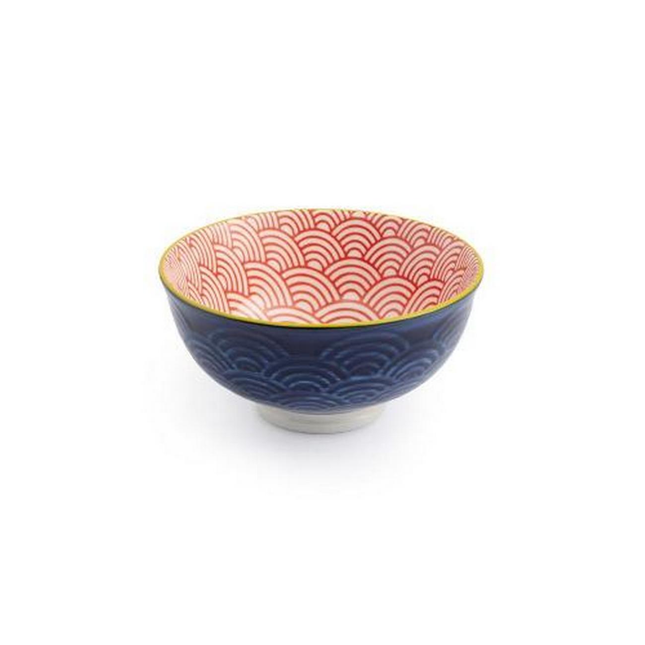 mikasa-red-blue-arc-stoneware-nibble-bowl-12cm - Mikasa Red & Blue Arc Stoneware Nibble Bowl 12cm