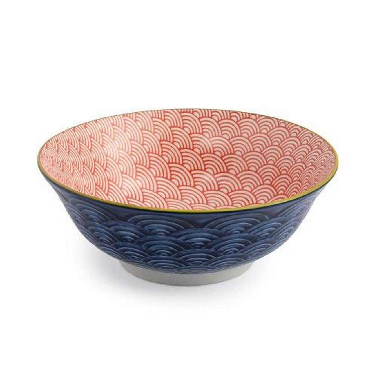mikasa-red-blue-arc-stoneware-ramen-bowl-21cm - Mikasa Red & Blue Arc Stoneware Ramen Bowl 21cm