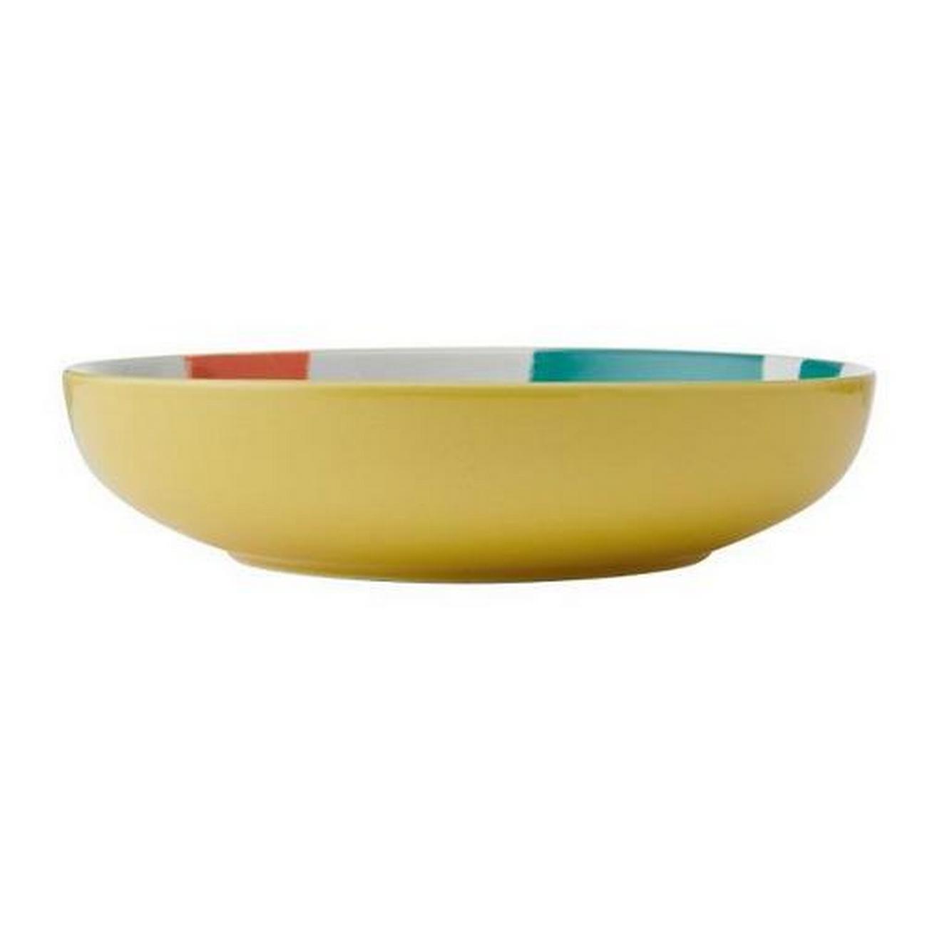 mikasa-yellow-abstract-bowl-21cm - Mikasa Yellow Abstract Pattern Stoneware Bowl