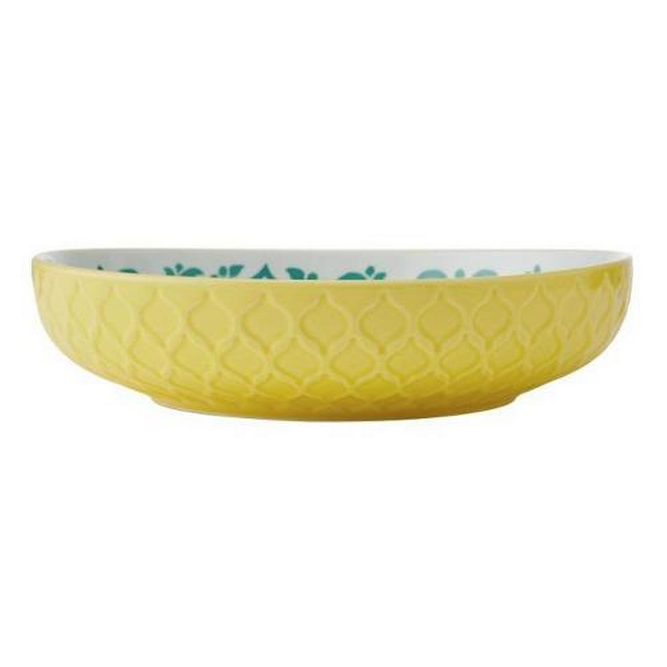 mikasa-yellow-and-blue-geometric-bowl-21cm - Mikasa Yellow & Blue Geometric Stoneware Bowl