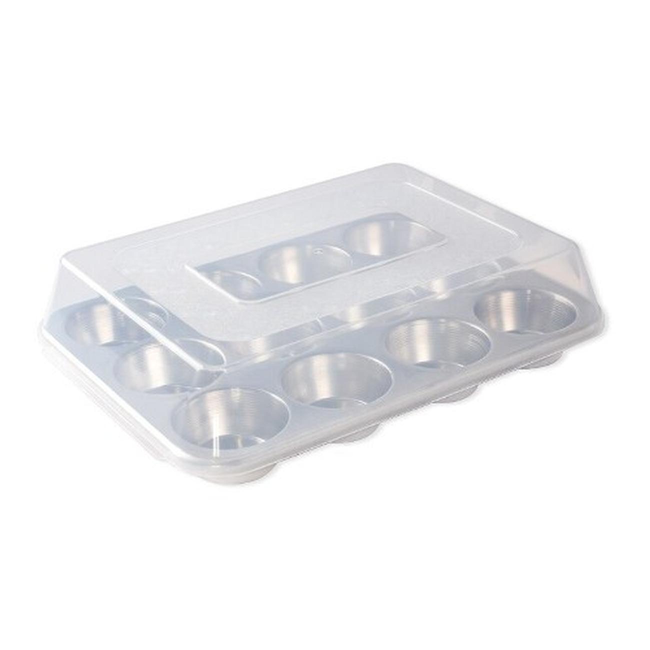 nordic-ware-muffin-pan-w-high-dome-lid-naturals - Nordic Ware Naturals- 12 Cavity Muffin Pan with High-Domed Lid