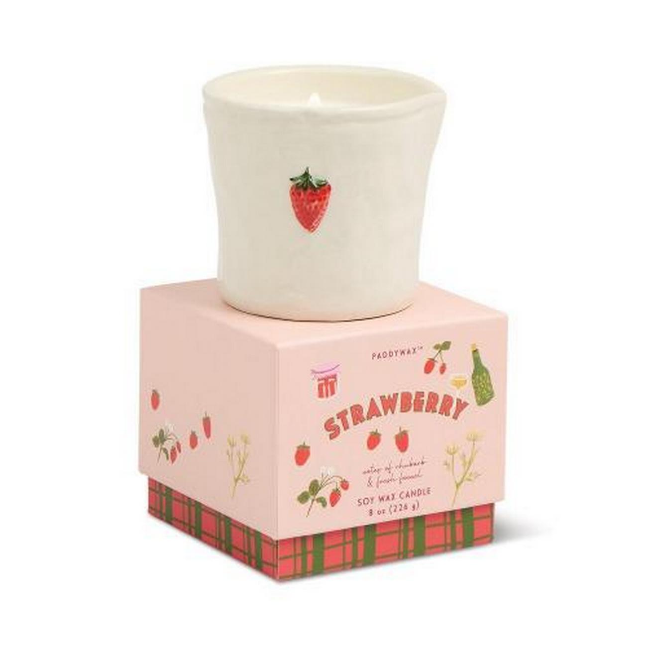 paddywax-bistro-strawberry-embossed-candle-rhubard-fennel - Paddywax Bistro Strawberry Embossed Candle