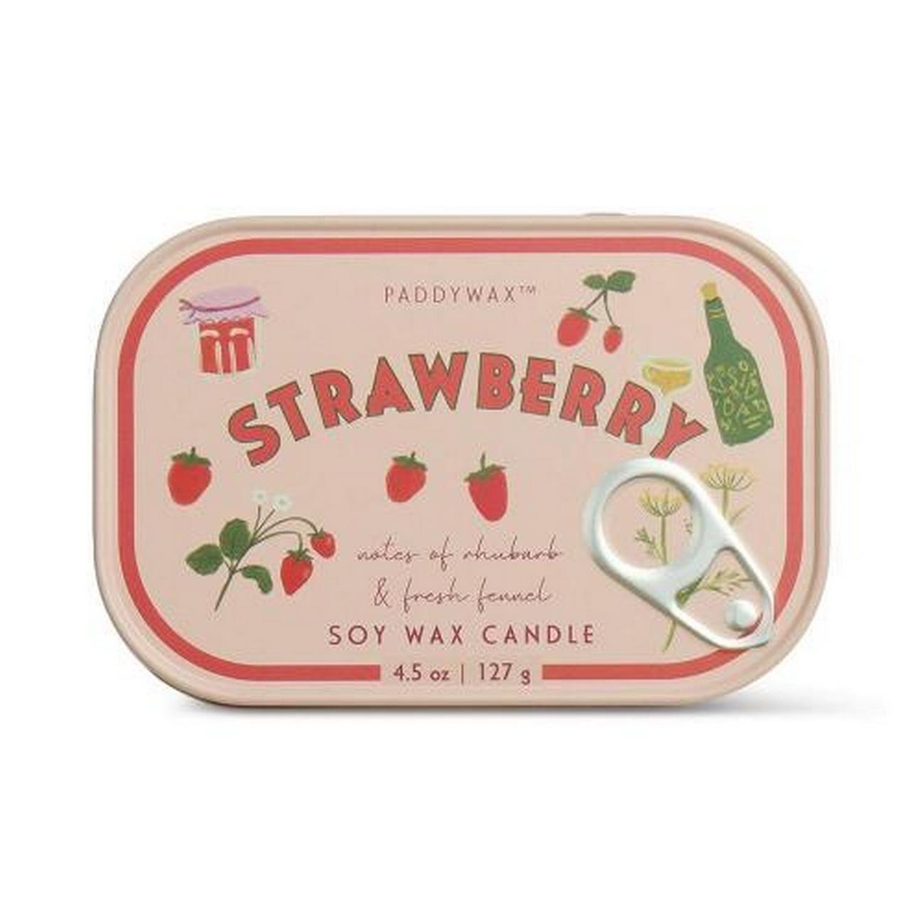 paddywax-bistro-strawberry-tin-candle-rhubarb-fresh-fennel - Paddywax Bistro Strawberry Tin Candle Rhubarb & Fresh Fennel