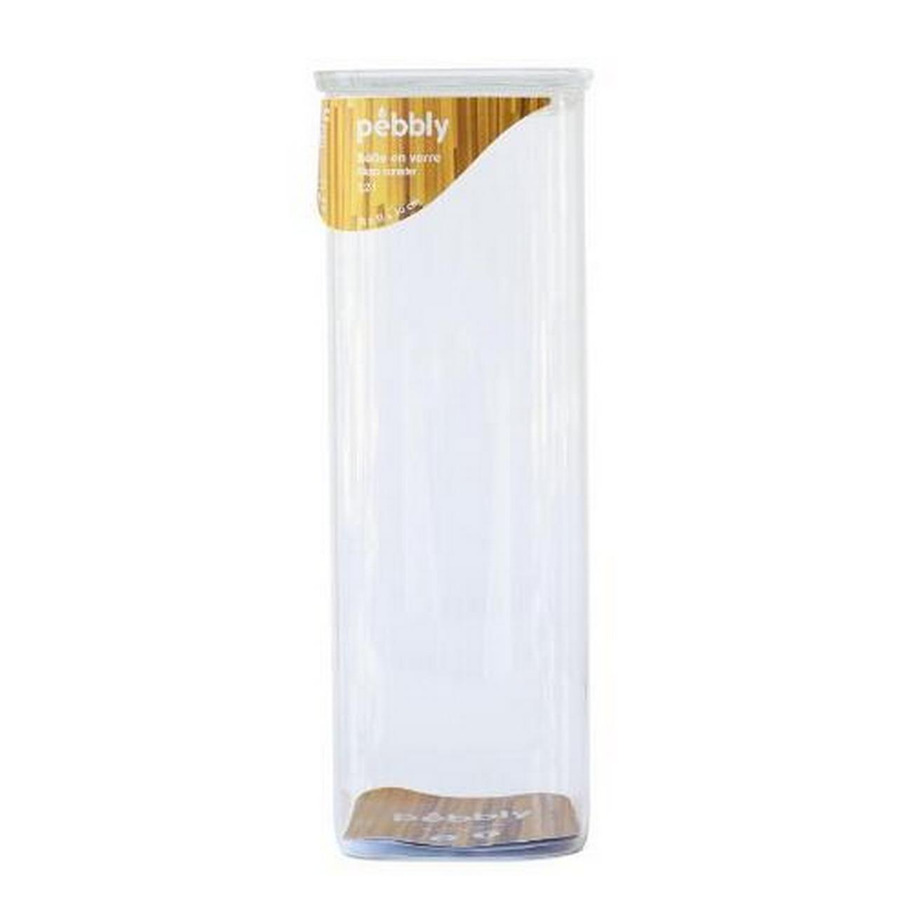 pebbly-square-glass-storage-canister-2200ml - Pebbly Square Glass Storage Canister 2200ml