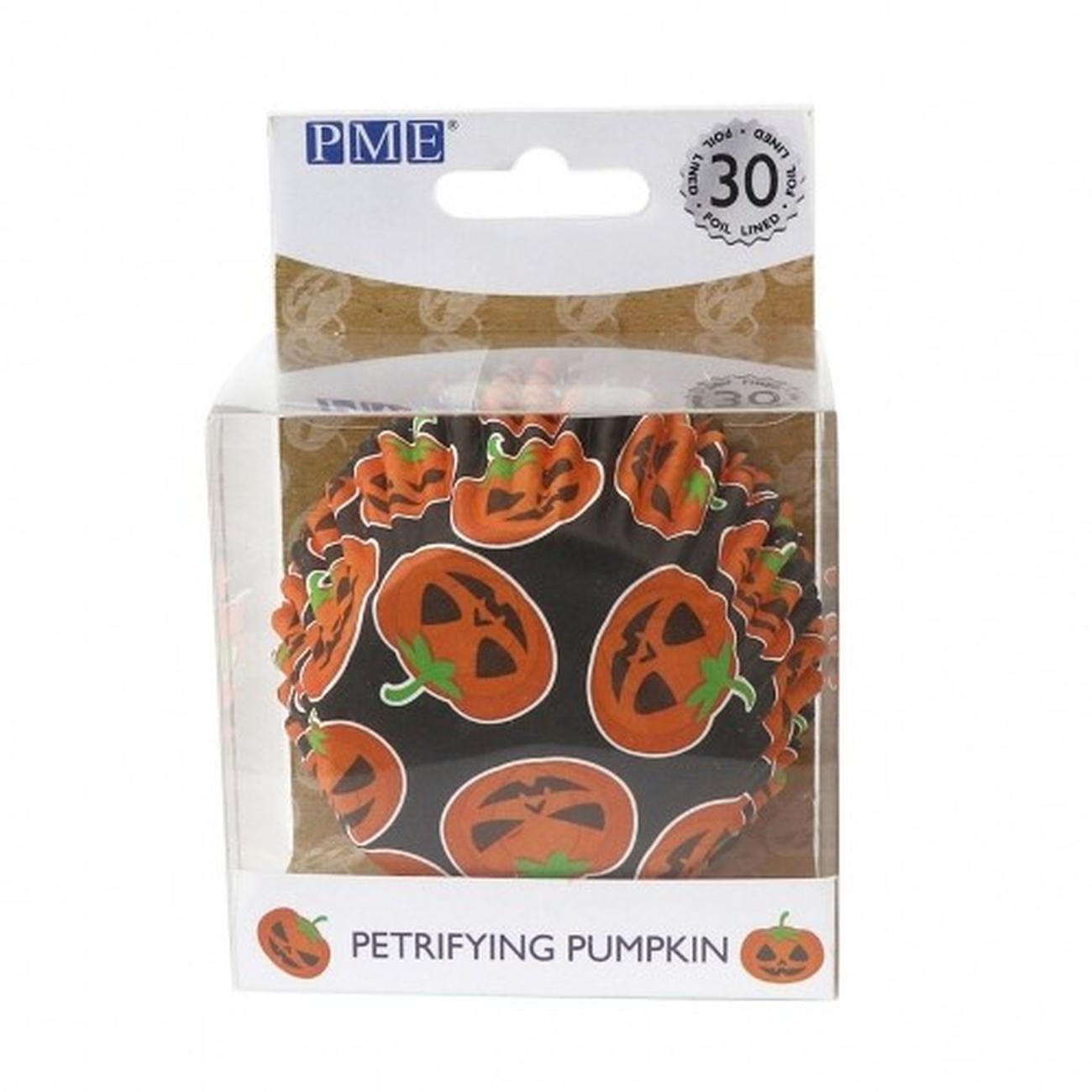 pme-30-foil-lined-baking-cases-halloween-petrifyin-pumpkins - PME 30 Foil Baking Cases Halloween Petrifying Pumpkins