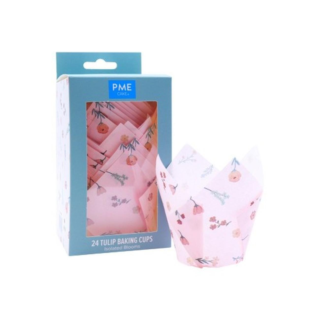 pme-24-isolated-blooms-tulip-muffin-cases - PME 24 Isolated Blooms Tulip Muffin Cases