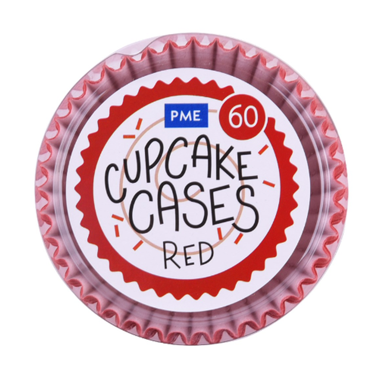 pme-60-cupcake-cases-mint-red - PME 60 Cupcake Cases Mint Red