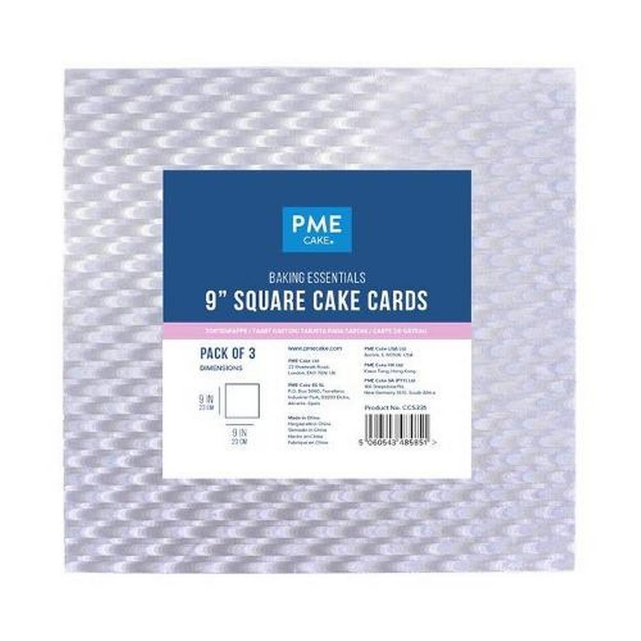 baking-essentials-square-cake-card-inch - PME Baking Essentials Square Cake Card 9 Inch
