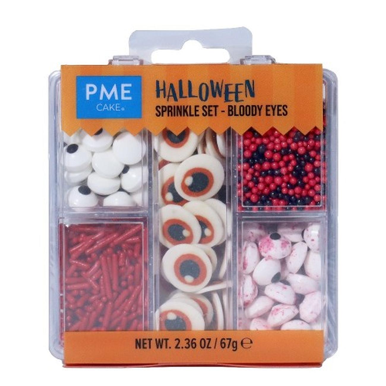 pme-bloody-eyes-sprinkle-set-5-in-1 - PME 5-in-1 Halloween Bloody Eyes Sprinkle Set 105g