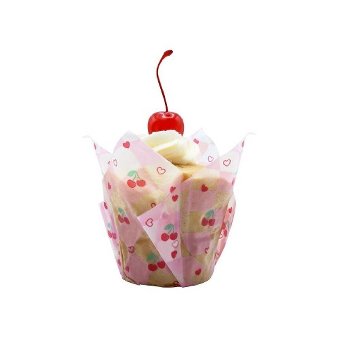 pme-cherry-checkerboard-vintage-tulip-muffin-cases - PME Cherry Checkerboard Vintage Tulip Muffin Cases 