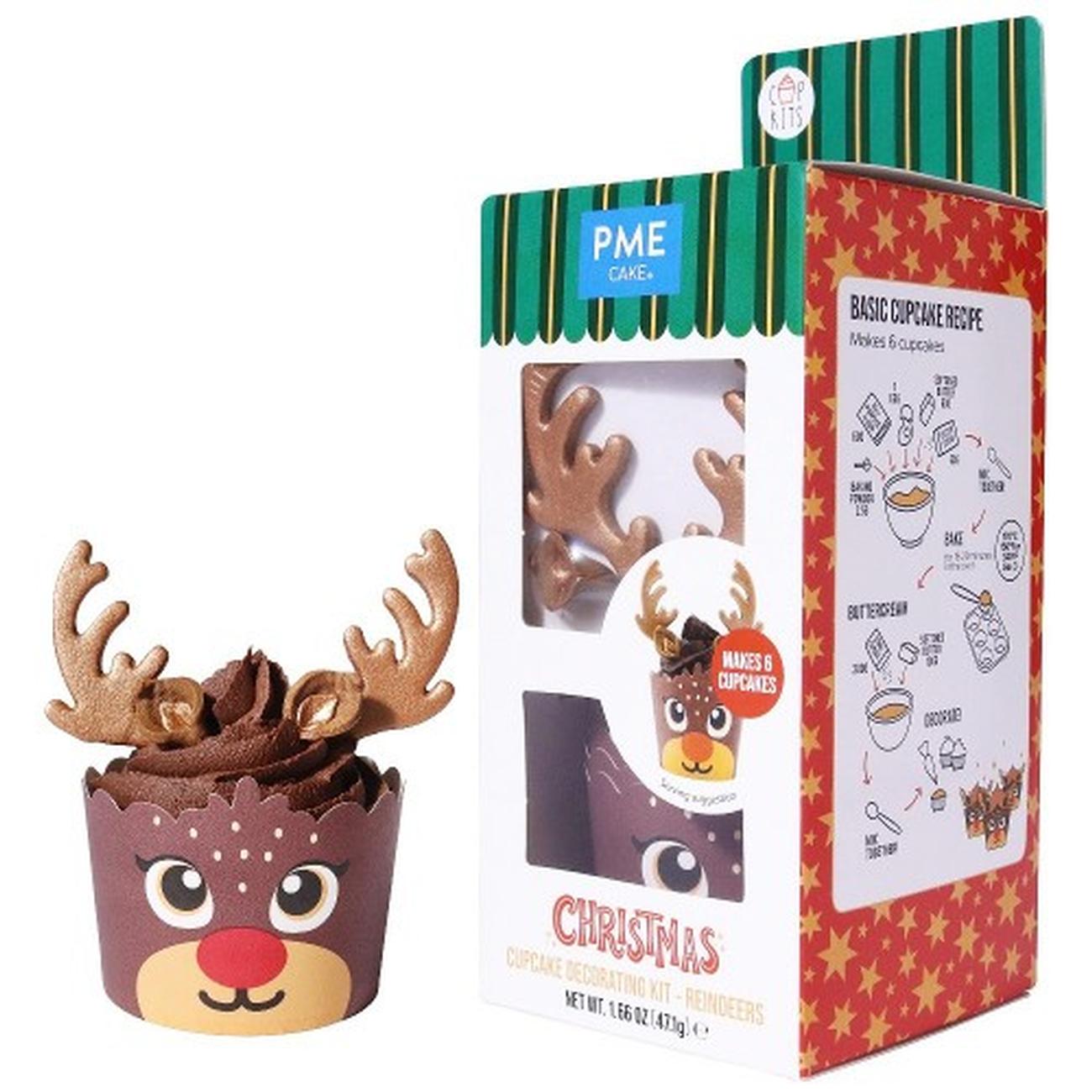 pme-christmas-reindeer-cupcake-kit-pk-6 - PME Reindeers Christmas Cupcake Decorating Kit