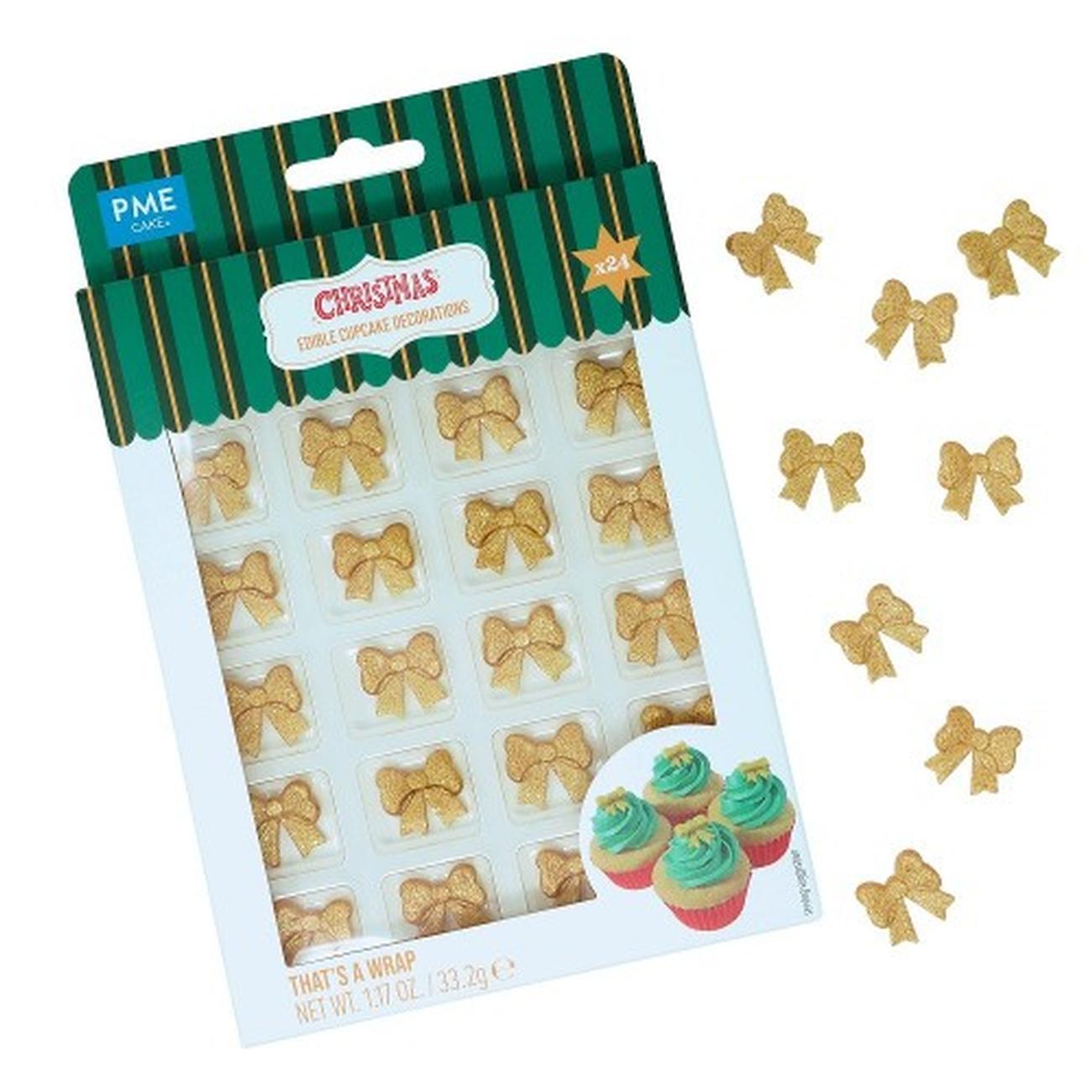 pme-christmas-sugar-decs-thats-a-wrap-pk-24 - PME That-s a Wrap- Christmas Edible Sugar Decorations