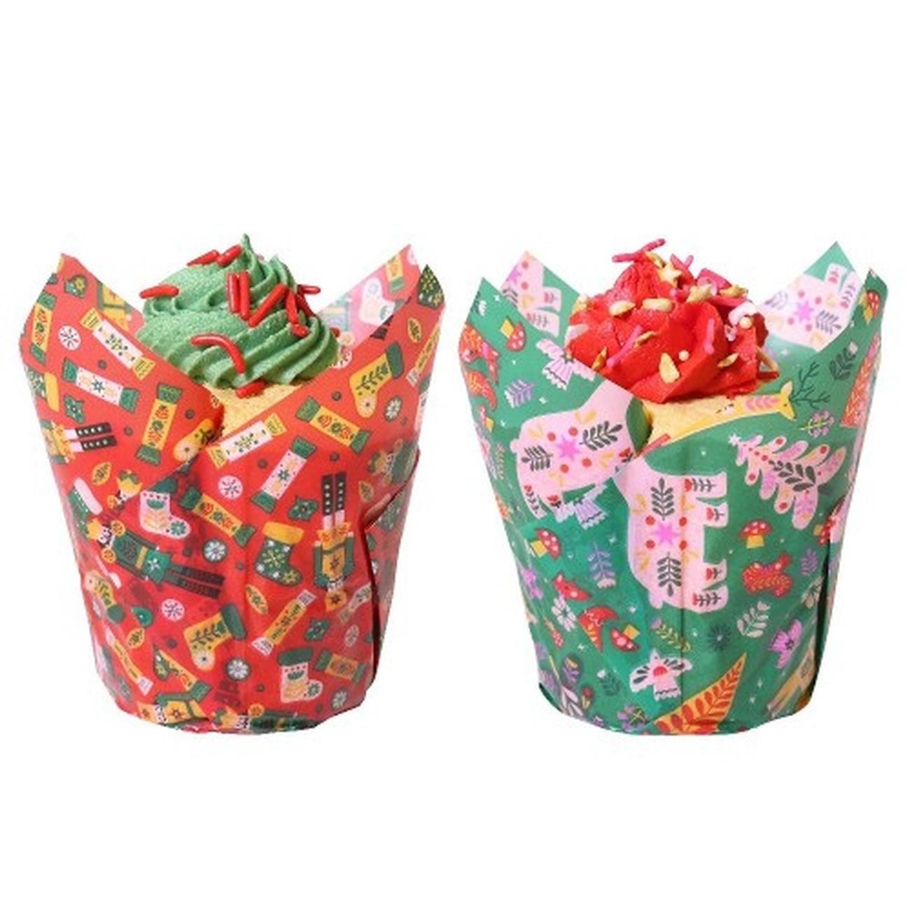 pme-christmas-tulip-muffin-cases-enchanted-pk-24 - PME Enchanted Christmas Tulip Muffin Cases