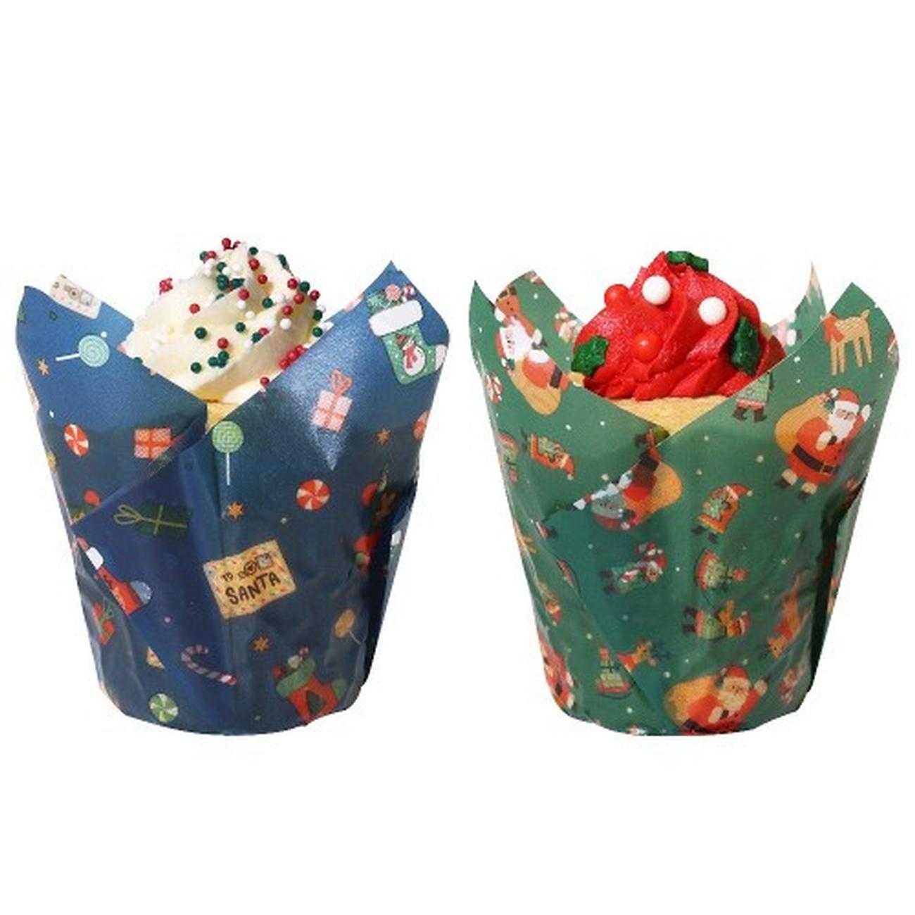 pme-christmas-tulip-muffin-cases-santas-workshop-pk-24 - PME Santa's Workshop Christmas Tulip Muffin Cases 