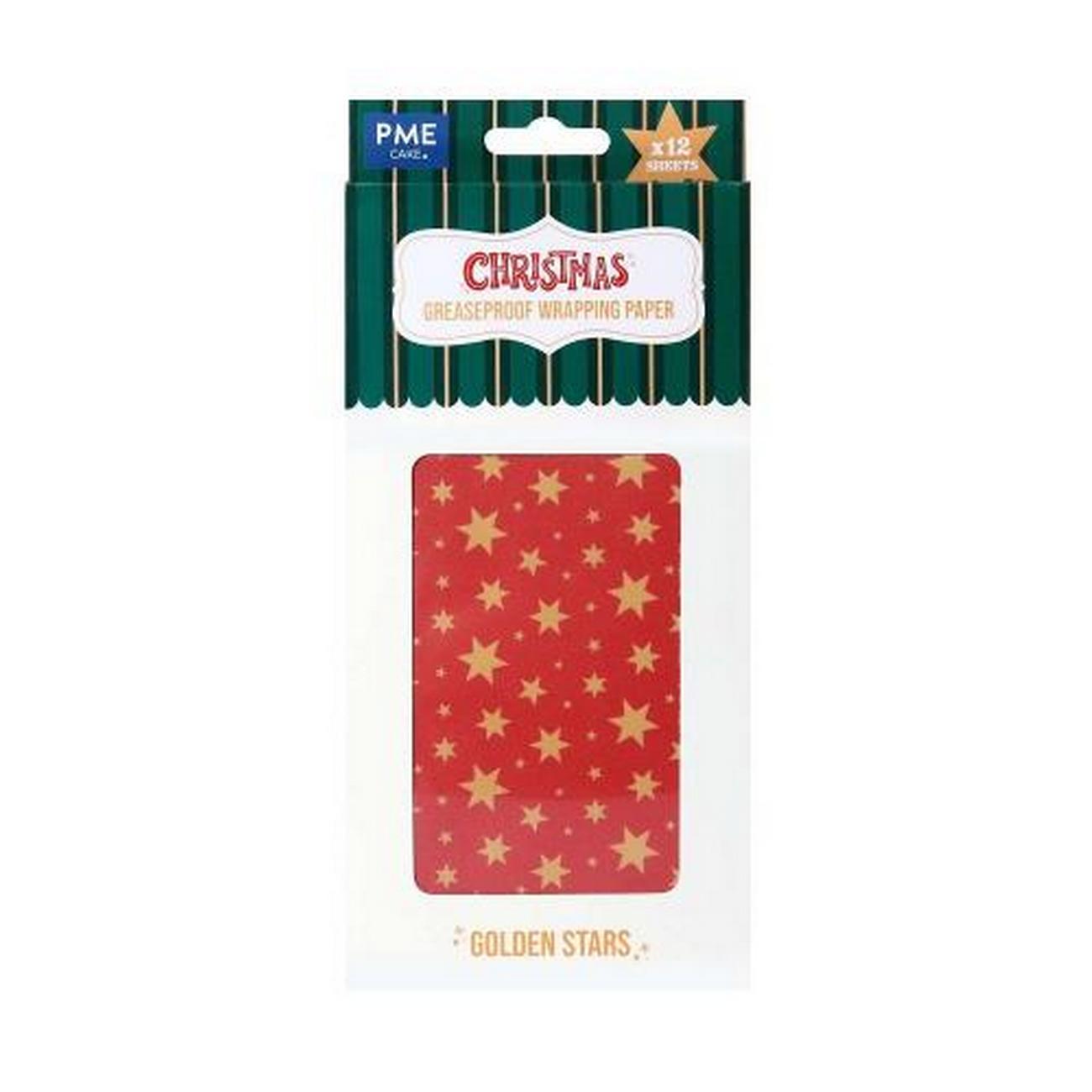 pme-christmas-wrapping-parchment-paper-golden-stars - PME Christmas Wrapping Parchment Paper Golden Stars