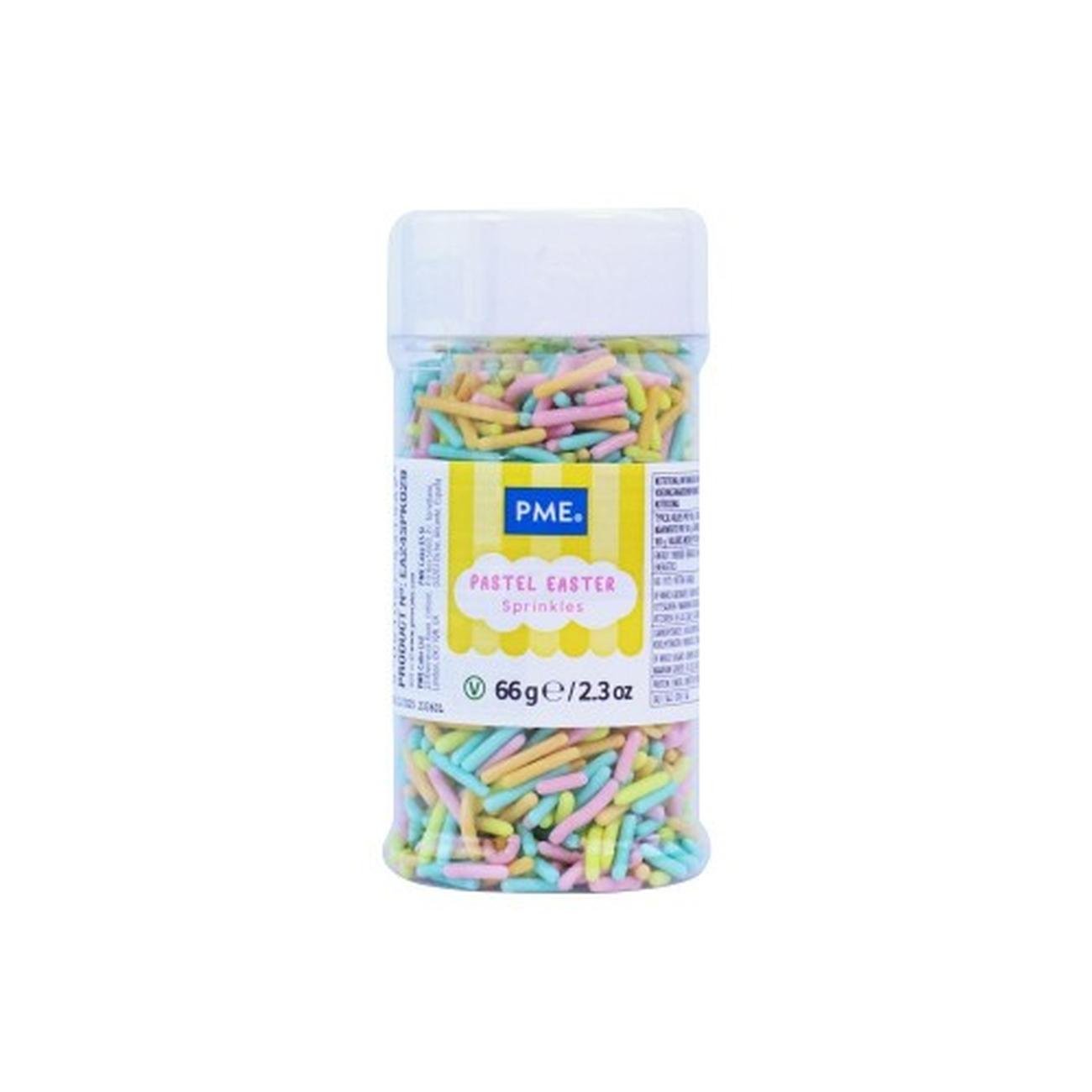 pme-easter-sprinkles-pastel-jimmies-60g - PME Easter Sprinkles Pastel Jimmies 60g