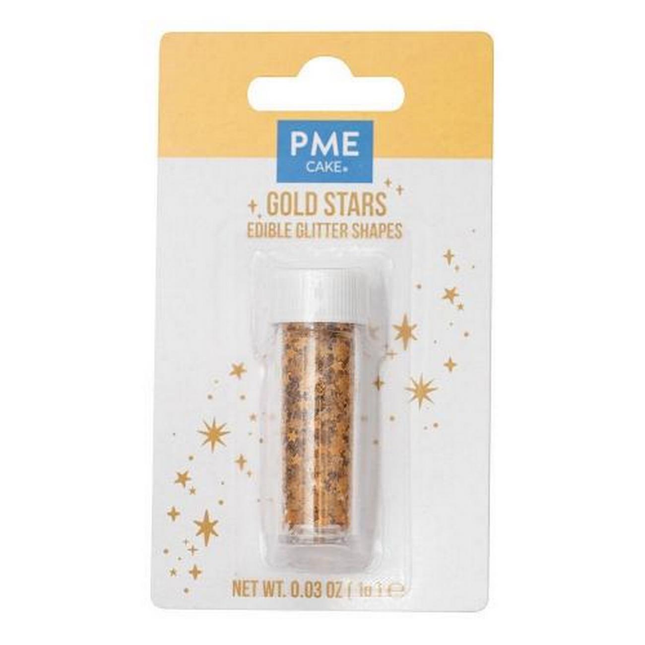 pme-edible-glitter-shapes-gold-stars-1g - PME Edible Glitter Shapes Gold Stars 1g