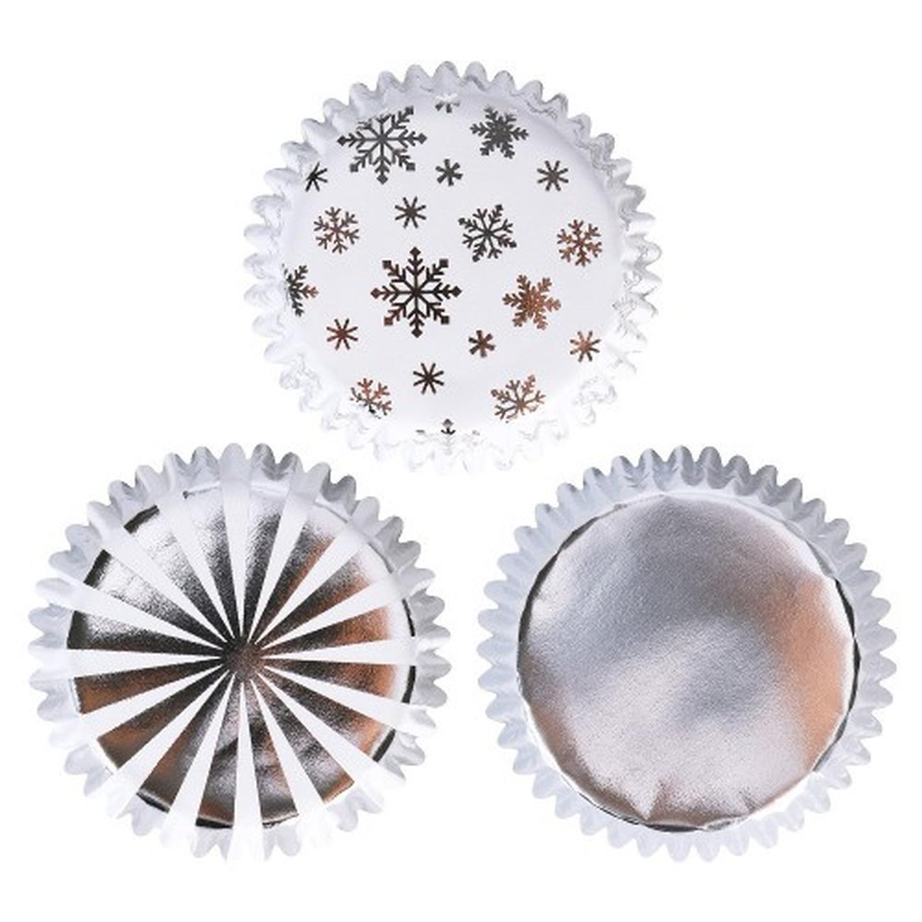 pme-foil-cupcake-cases-metallic-gold-silver - PME Christmas Metallic Cupcake Cases Gold & Silver (Pack of 100)