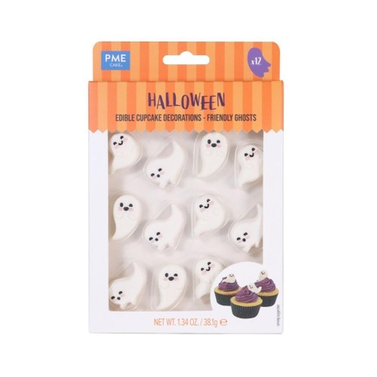 pme-friendly-ghosts-halloween-edible-sugar-decorations - PME Friendly Ghosts Halloween Edible Sugar Decorations