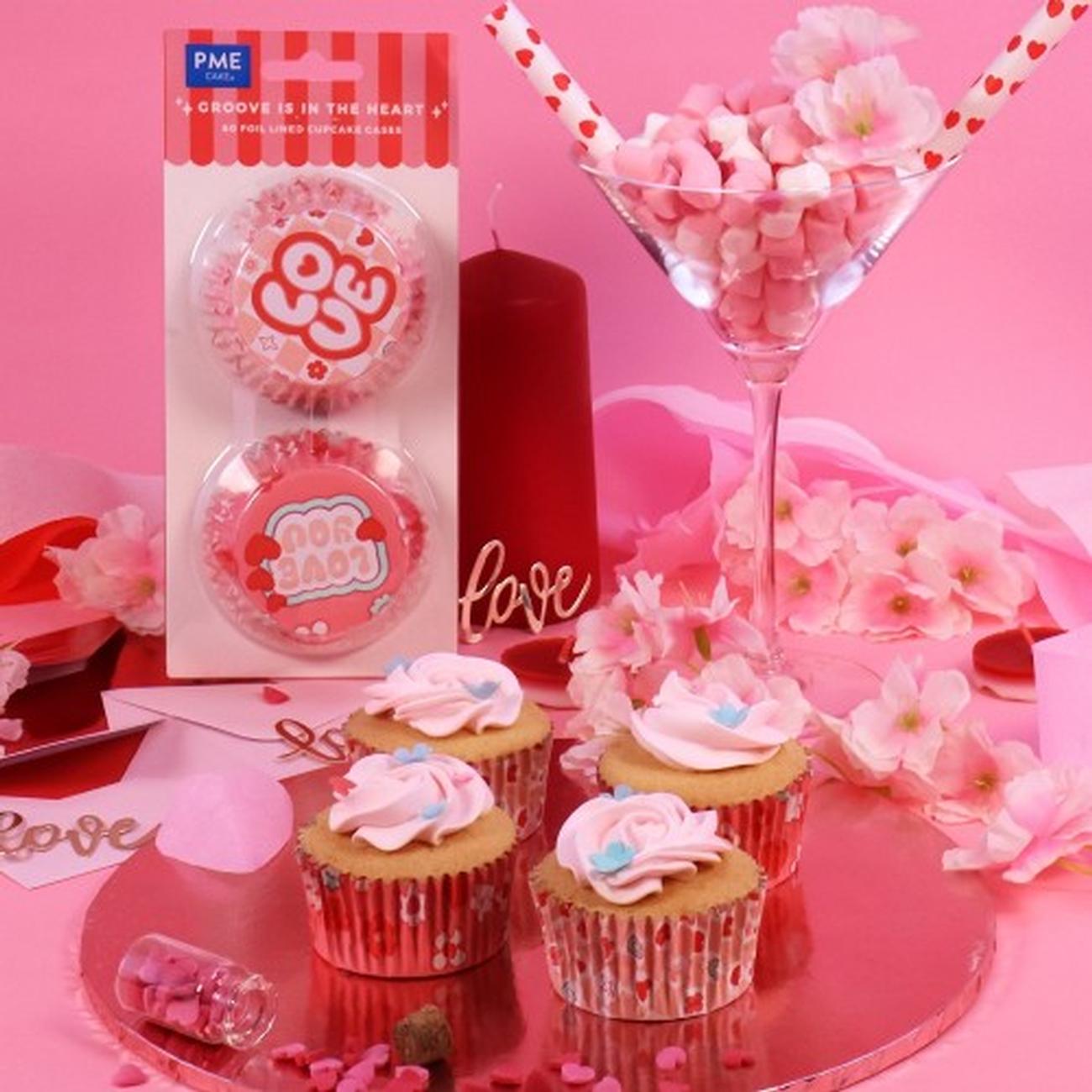 pme-groove-is-in-the-head-cupcake-cases-60 - PME Groove Is In The Heart Cupcake Cases Set of 60