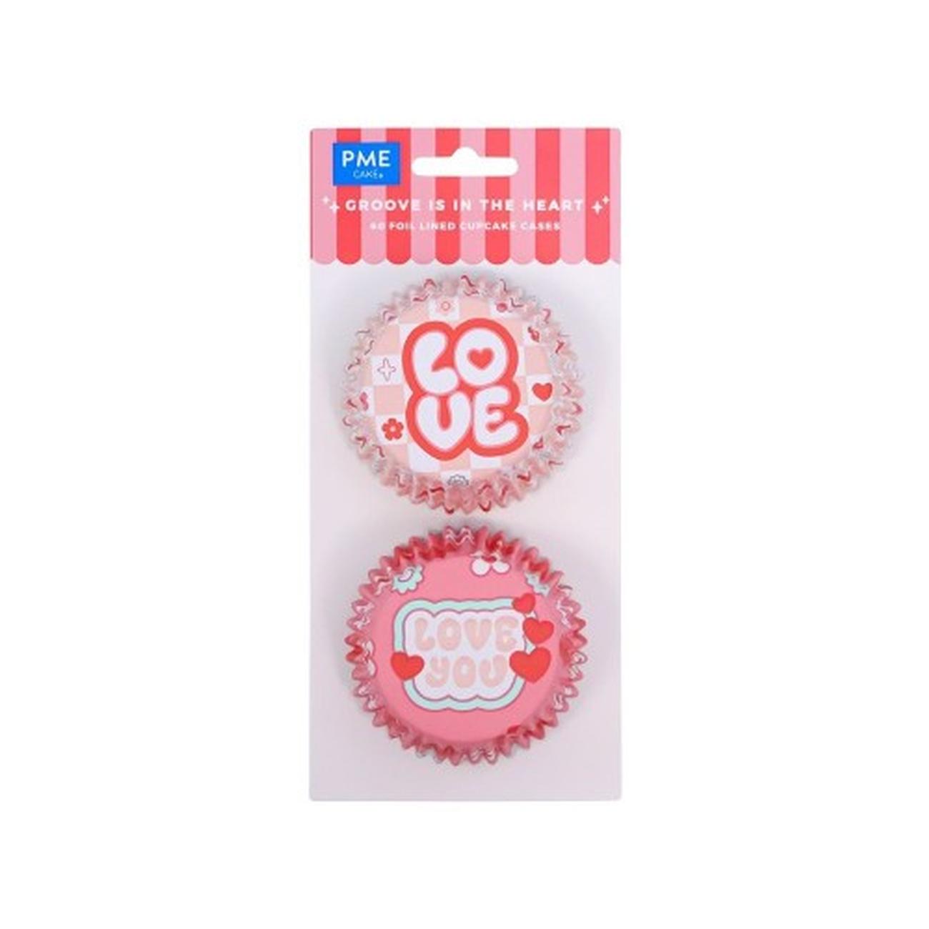 pme-groove-is-in-the-head-cupcake-cases-60 - PME Groove Is In The Heart Cupcake Cases Set of 60