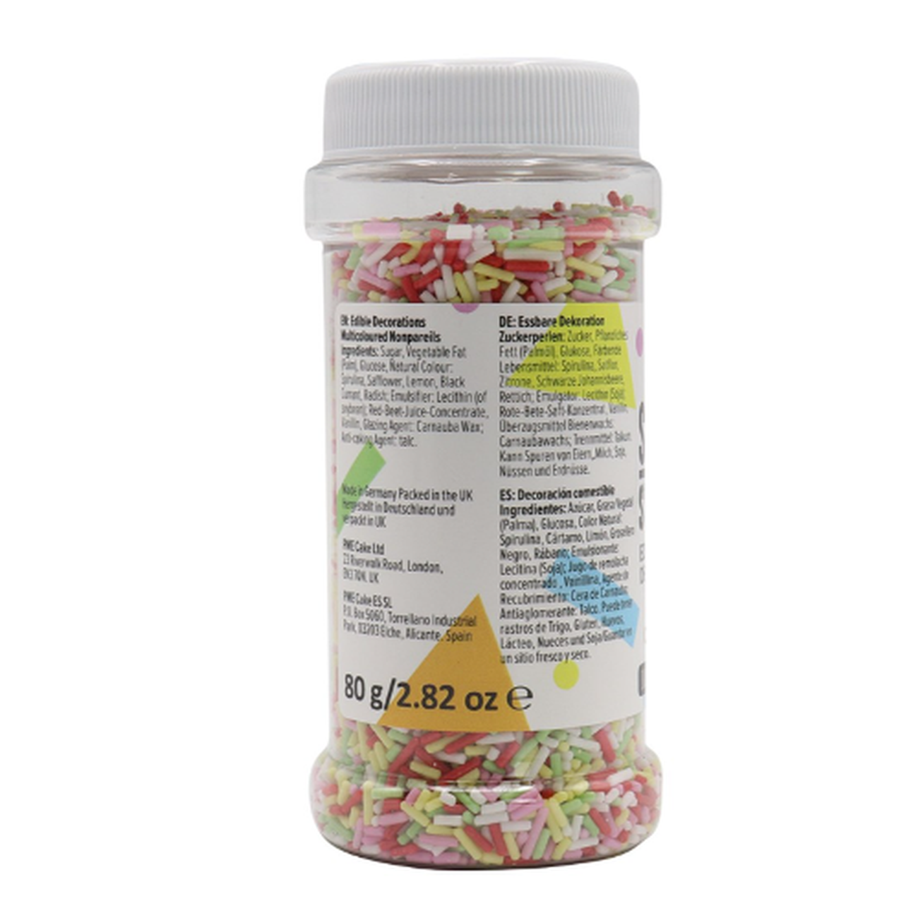 pme-multi-coloured-sugar-strand-sprinkles - PME Multi-Coloured Sugar Strand Sprinkles 