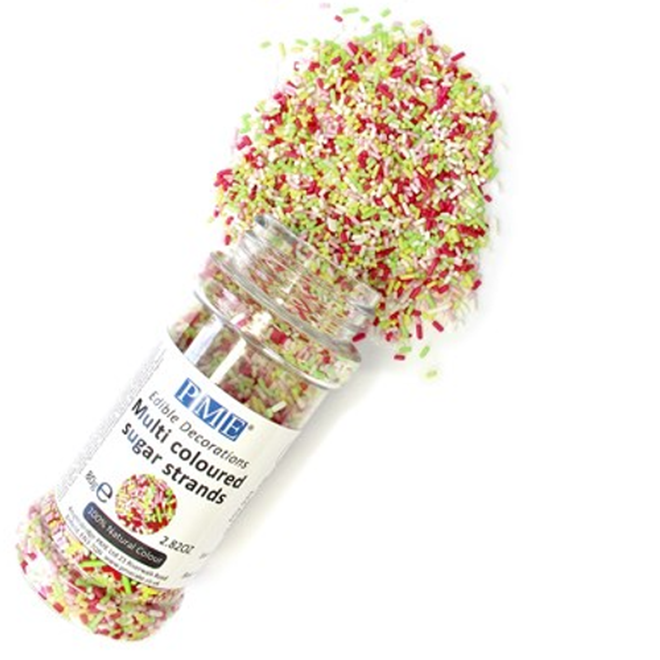 pme-multi-coloured-sugar-strand-sprinkles - PME Multi-Coloured Sugar Strand Sprinkles 