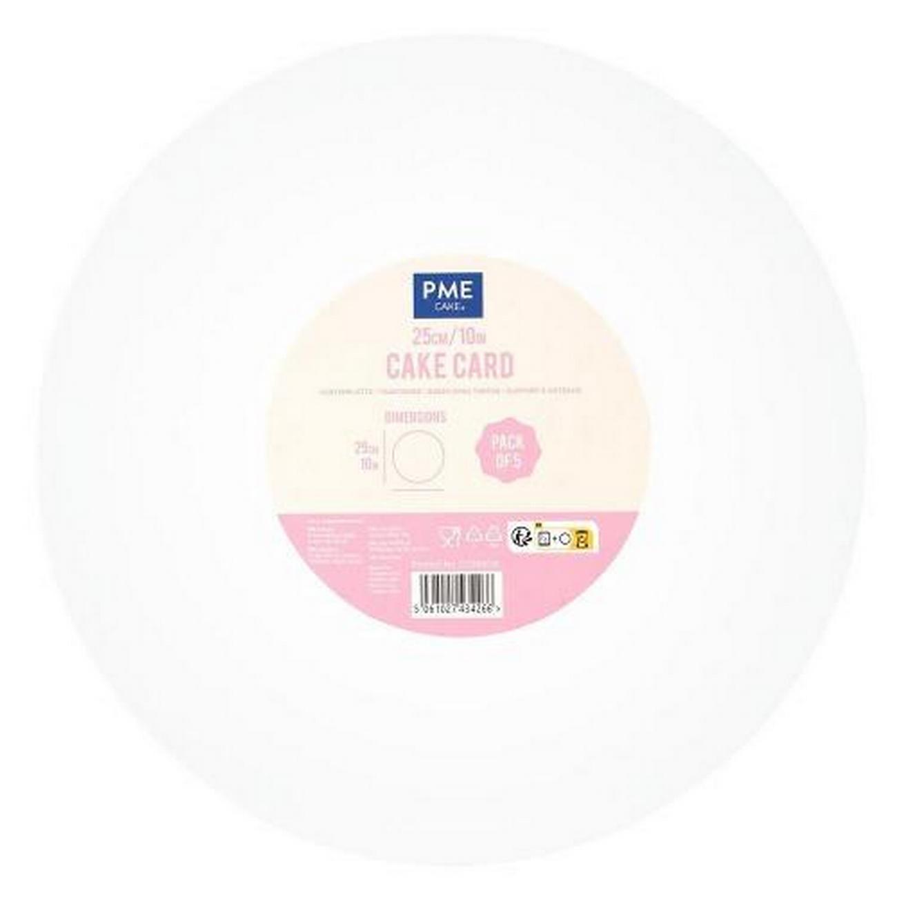 pme-pack-of-five-round-cake-cards-white-10-inch-25cm - PME Pack of 5 Round Cake Cards White 10inch