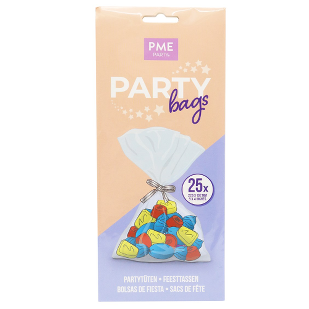 pme-party-bags-silver-ties-25pk - PME Party Bags With Silver Ties 25pk
