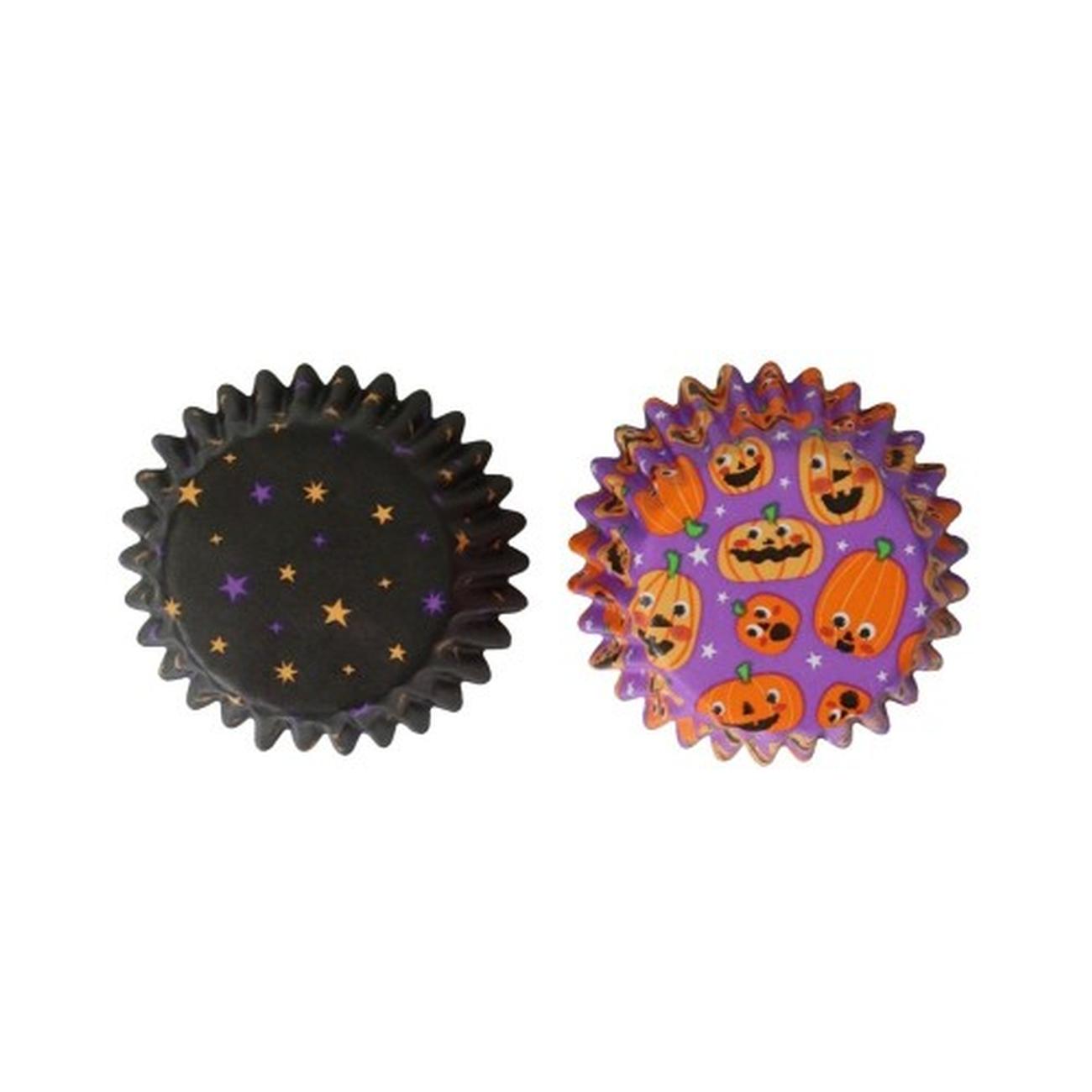 pme-pumpkin-party-halloween-mini-foil-line-cupcake-cases - PME Pumpkin Party Halloween Mini Foil-lined Cupcake Cases