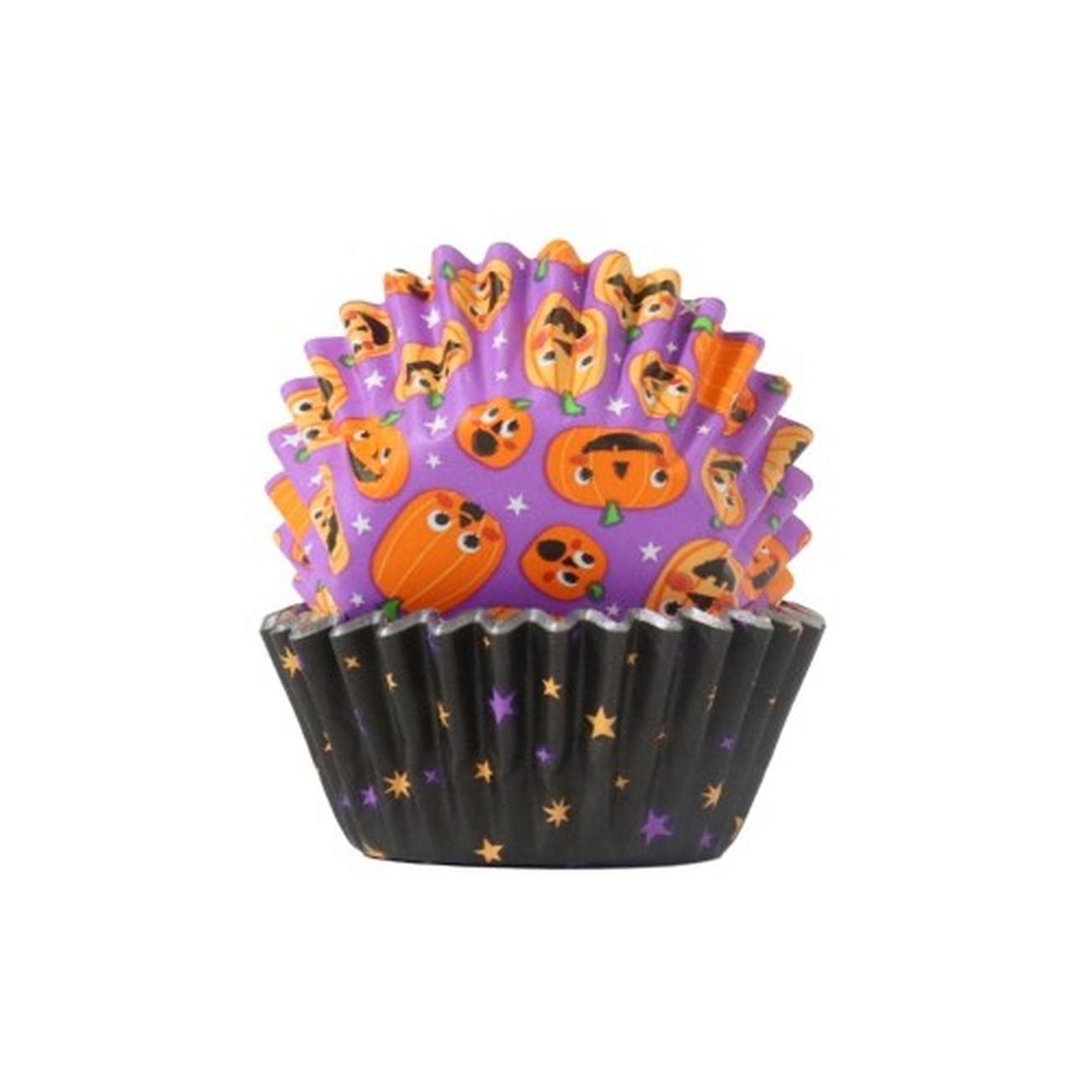 pme-pumpkin-party-halloween-mini-foil-line-cupcake-cases - PME Pumpkin Party Halloween Mini Foil-lined Cupcake Cases