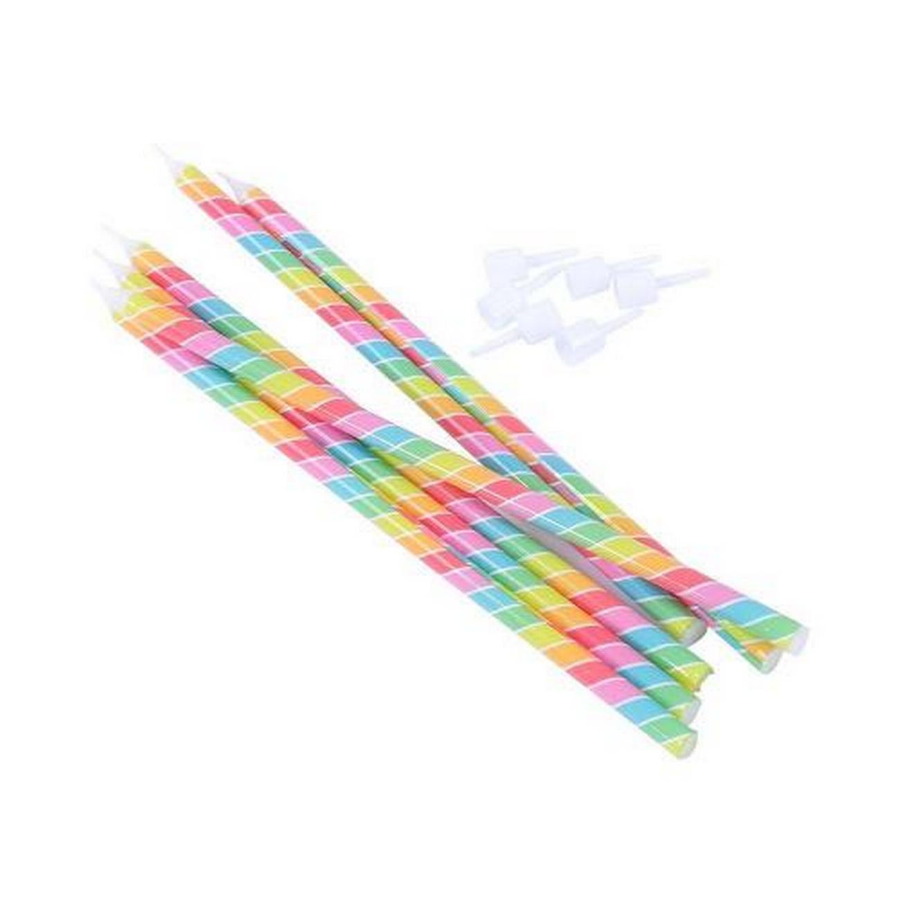 pme-rainbow-stripe-candle-pack-of-6 - PME Rainbow Stripes Candle Pack of 6