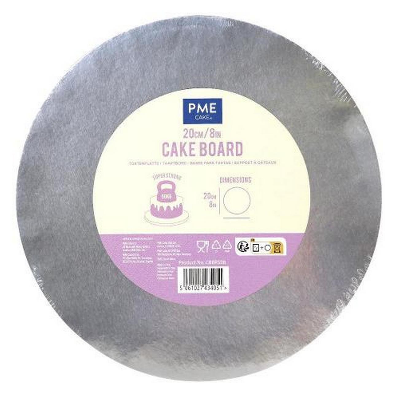 pme-round-cake-board-banded-edge-8inch - PME Round Cake Board Banded Edge 