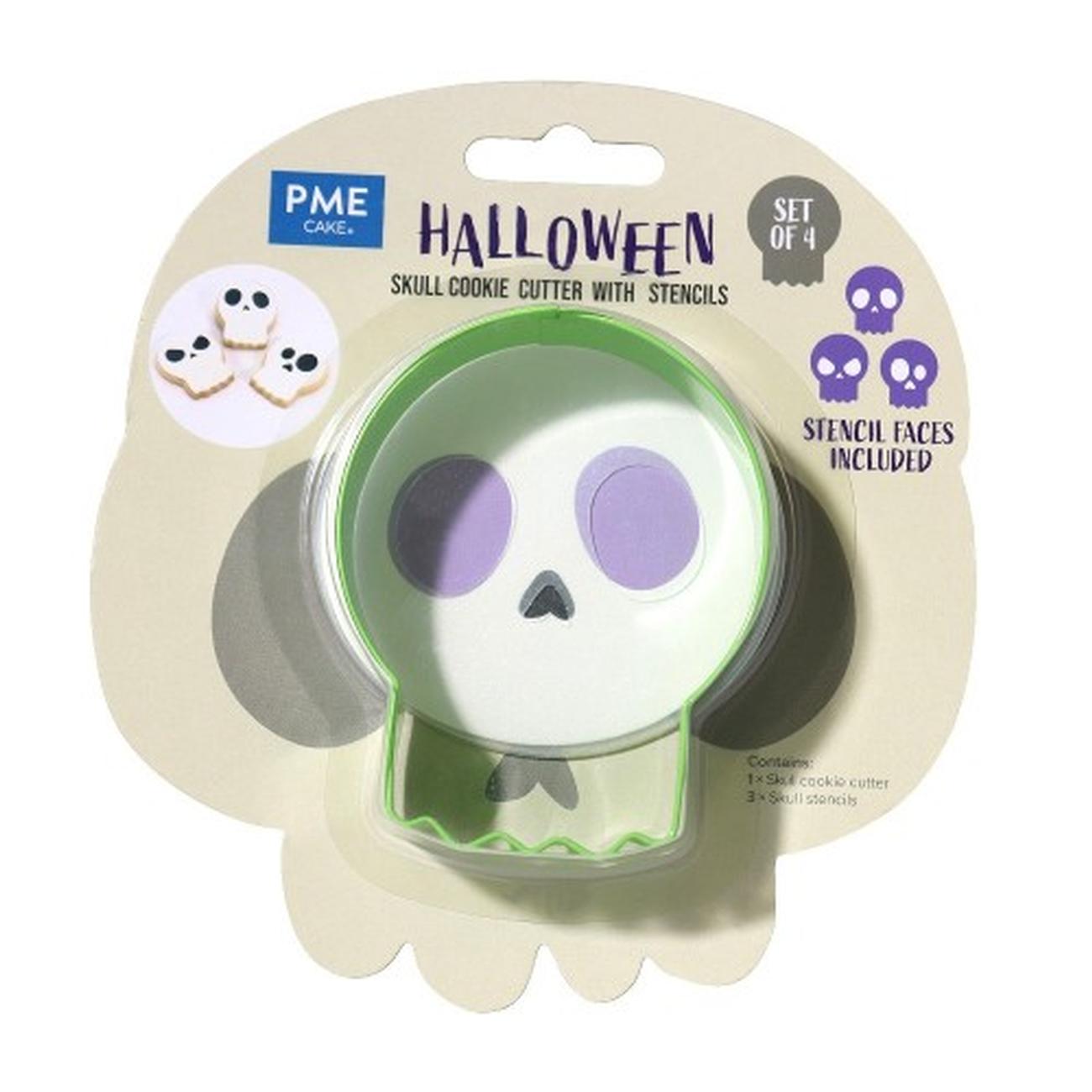 pme-skull-cookie-cutter-stencil - PME Halloween Skull Cookie Cutter & Stencils