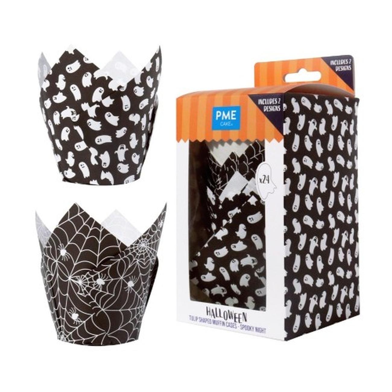 spooky-night-halloween-tulip-muffin-cases - PME Spooky Night Halloween Tulip Muffin Cases