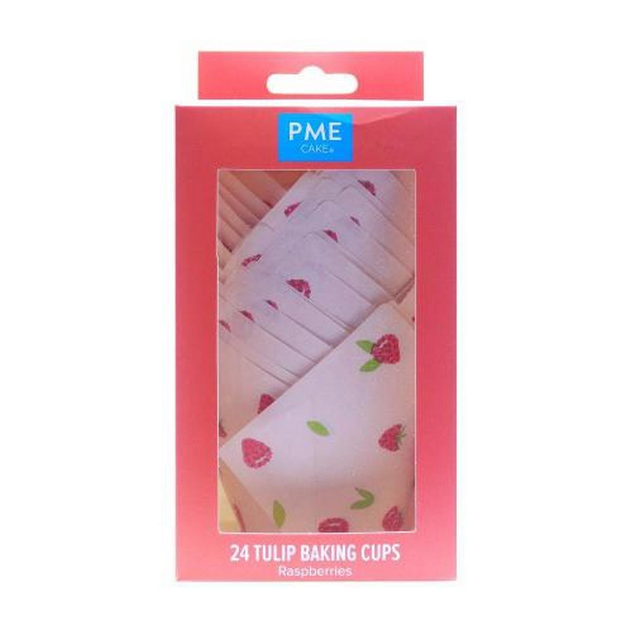 pme-tulip-muffin-cases-raspberry-24pk - PME 24 Raspberry Tulip Muffin Cases 