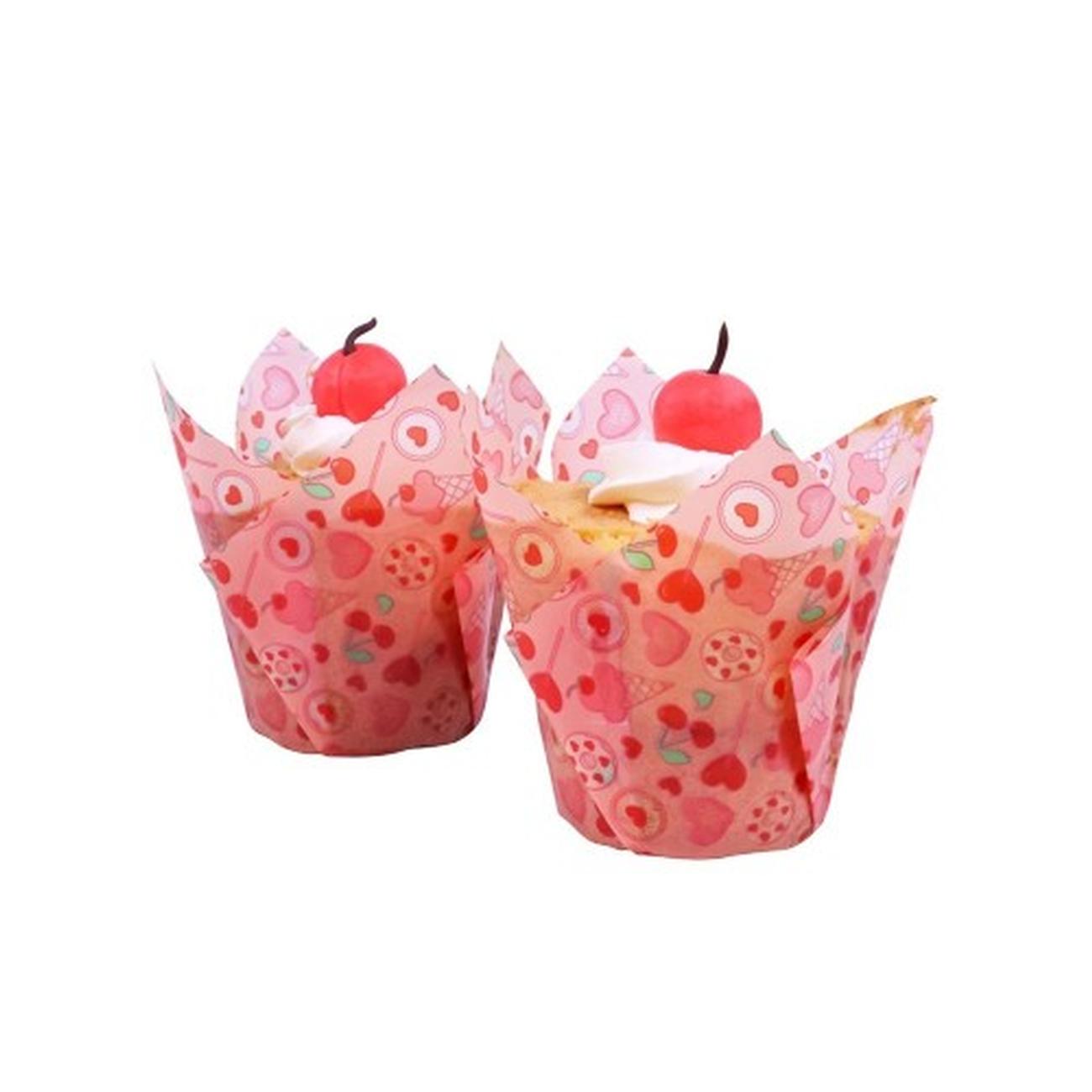 pme-valentine-sweet-love-tulip-muffin-cases - PME Valentine Sweet Love Tulip Muffin Cases