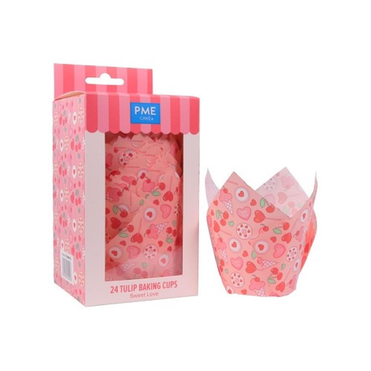 pme-valentine-sweet-love-tulip-muffin-cases - PME Valentine Sweet Love Tulip Muffin Cases