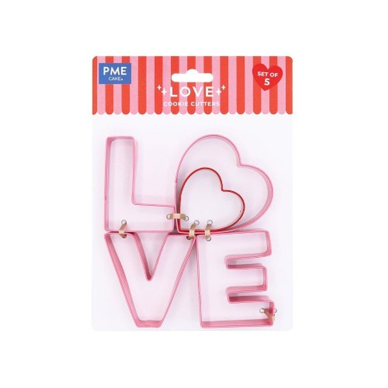 pme-valentines-cookie-cutter-set-of-5-love - PME Valentines Cookie Cutter Set of 5 - LOVE