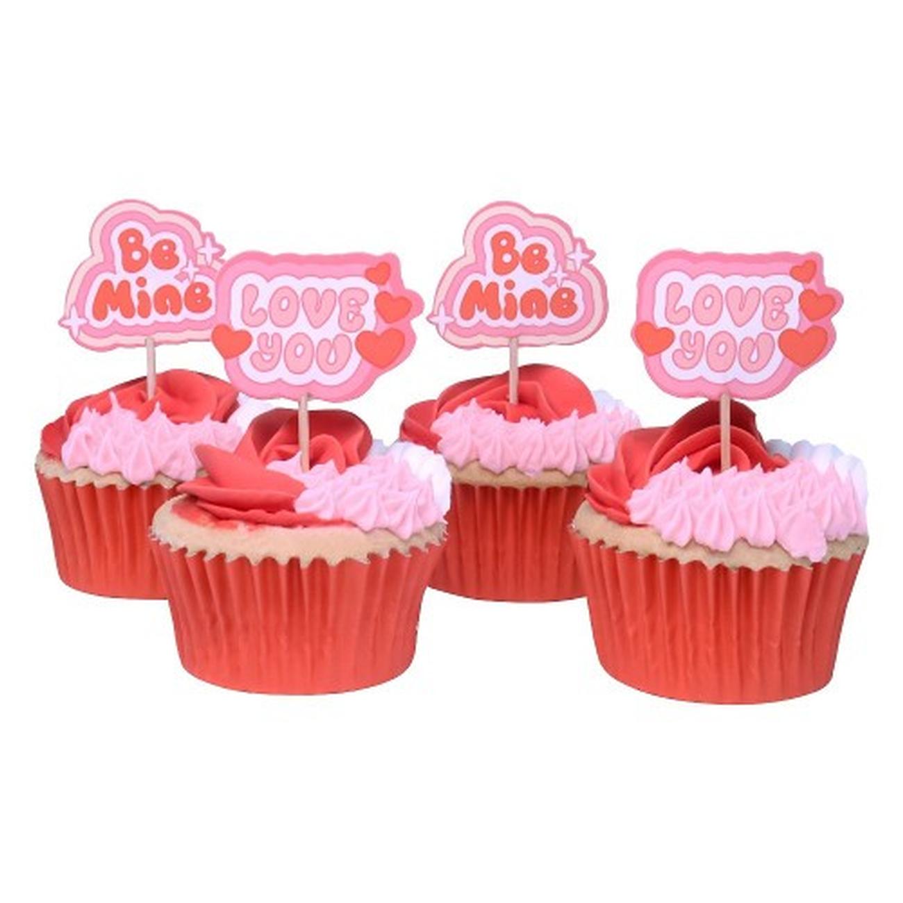 pme-valentines-cupcake-toppers-retro-valentine-24 - PME Valentines Cupcake Toppers Retro Valentine Set of 24