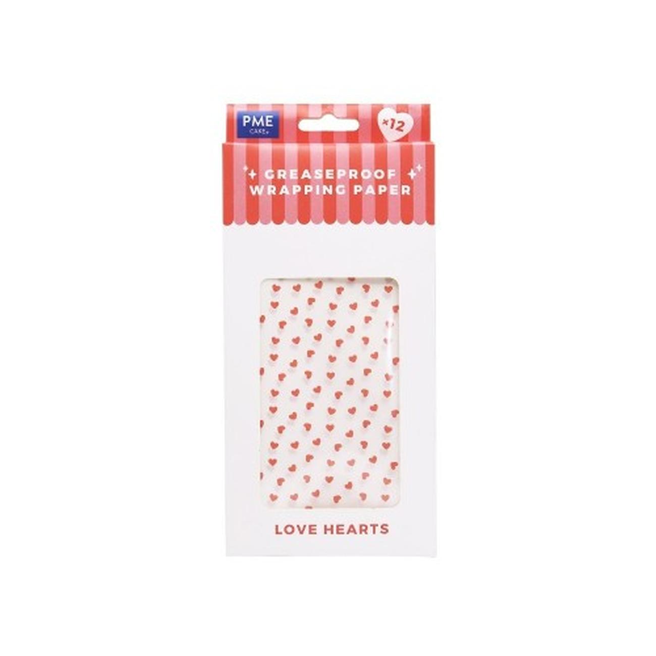 pme-valentines-wrapping-parchment-paper-12 - PME Love Hearts Valentines Wrapping Parchment Paper 12 sheets