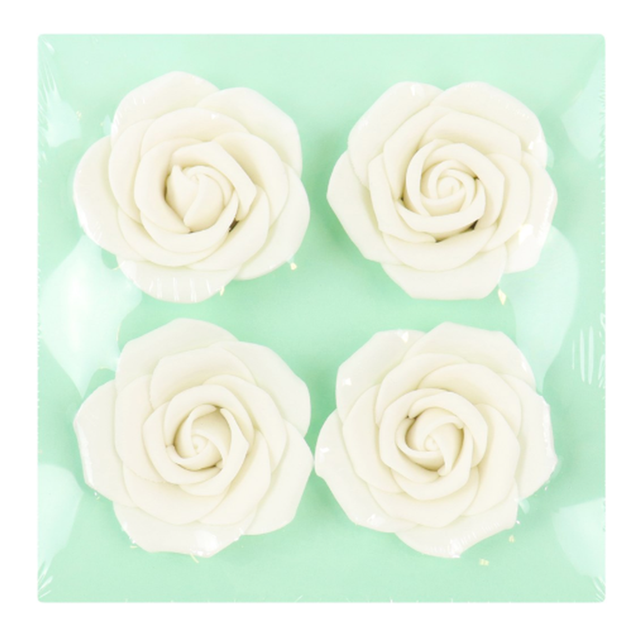 pme-white-sugar-roses-set4-62mm - PME White Sugar Roses Set of 4 