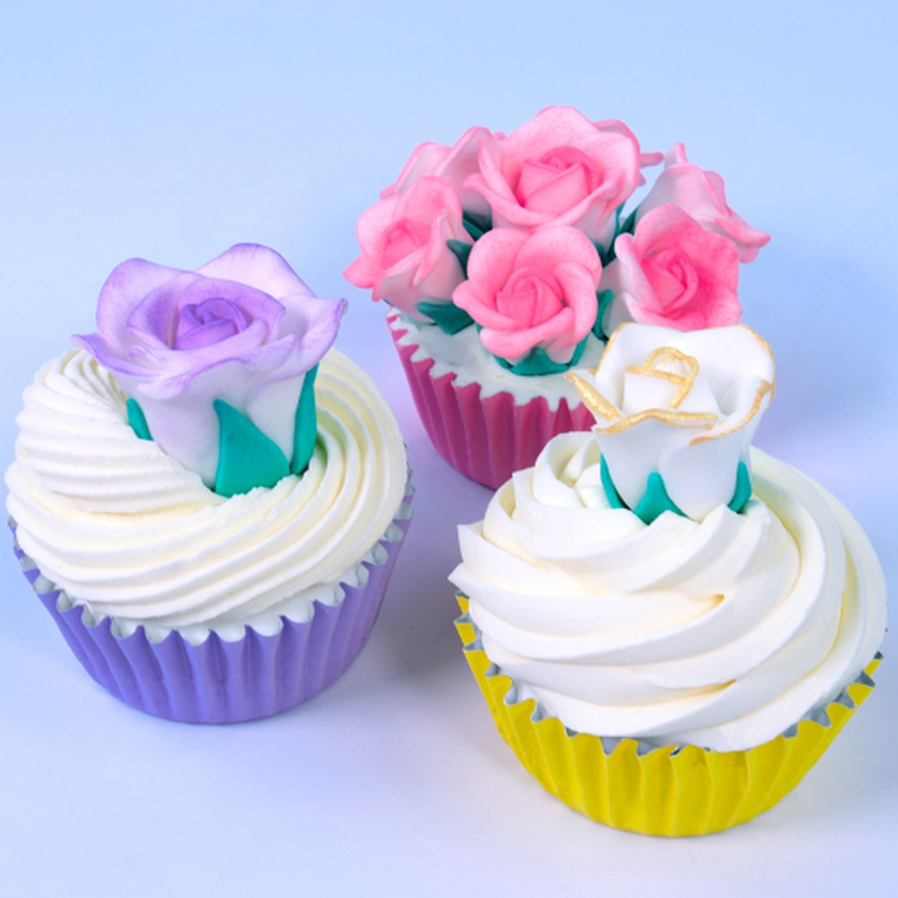 pme-white-sugar-roses-set4-62mm - PME White Sugar Roses Set of 4 