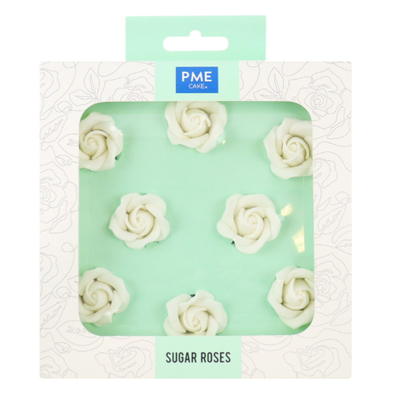 pme-white-sugar-roses-set8-32mm - PME White Sugar Roses Set of 8 